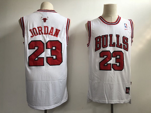 Men's Chicago Bulls #23 Michael Jordan White Stitched NBA Jersey